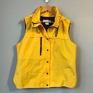 Jones New York Sport sleeveless Vest with hoodie in Yellow Size L